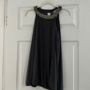 Stunning NWT sz L Limited halter gray flattering drape and beautiful beading! 😍